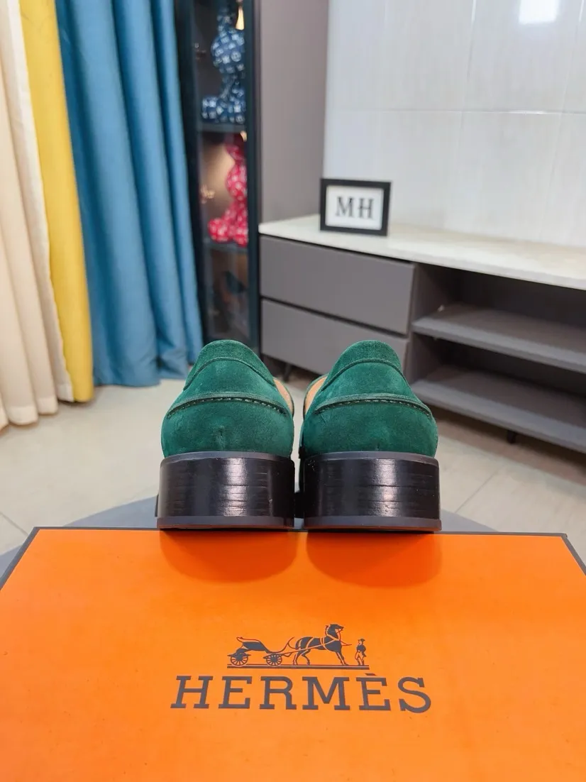 Men's shoes 💰458🌹🌹Niuli "HERMES" Hermès business leather shoes, original factory configuration, original imported frosted cowhide upper + luxury hardware logo + fully imported original customized cowhide lining, sole: rubber wear-resistant outsole, difficult craftsmanship, original factory follow-up goods, 🔍🔍high quality code number: 38-44 45 can be customized